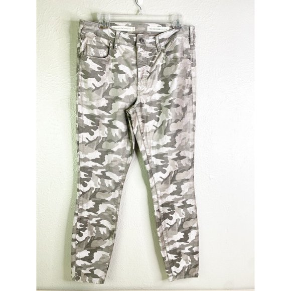 Pilcro & Letterpress Sz 30 High Rise Skinny Velour Textured Gray Camo Pants EUC - Picture 9 of 9